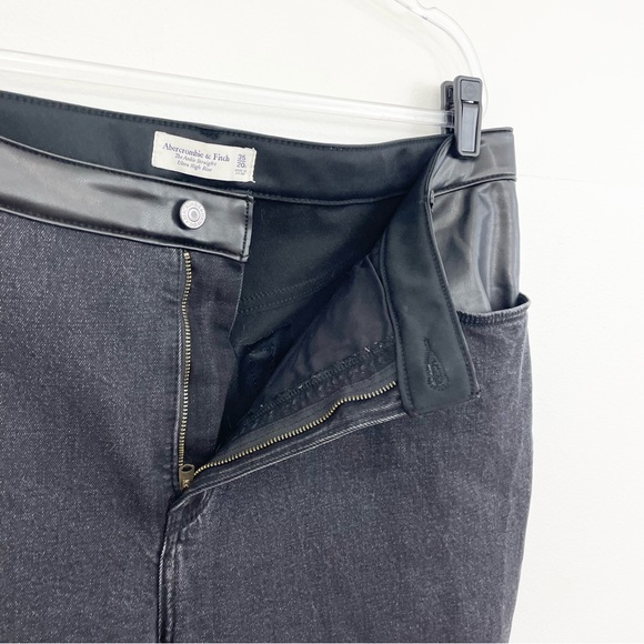 Abercrombie Mixed Fabric Ultra High Rise Ankle Straight Jean - Picture 10 of 10